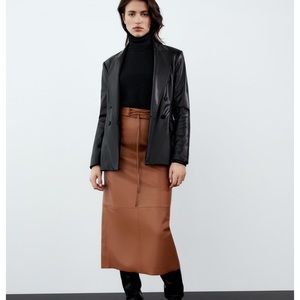 Zara Faux Leather Corset waist pencil skirt XS, S or M- NWT
